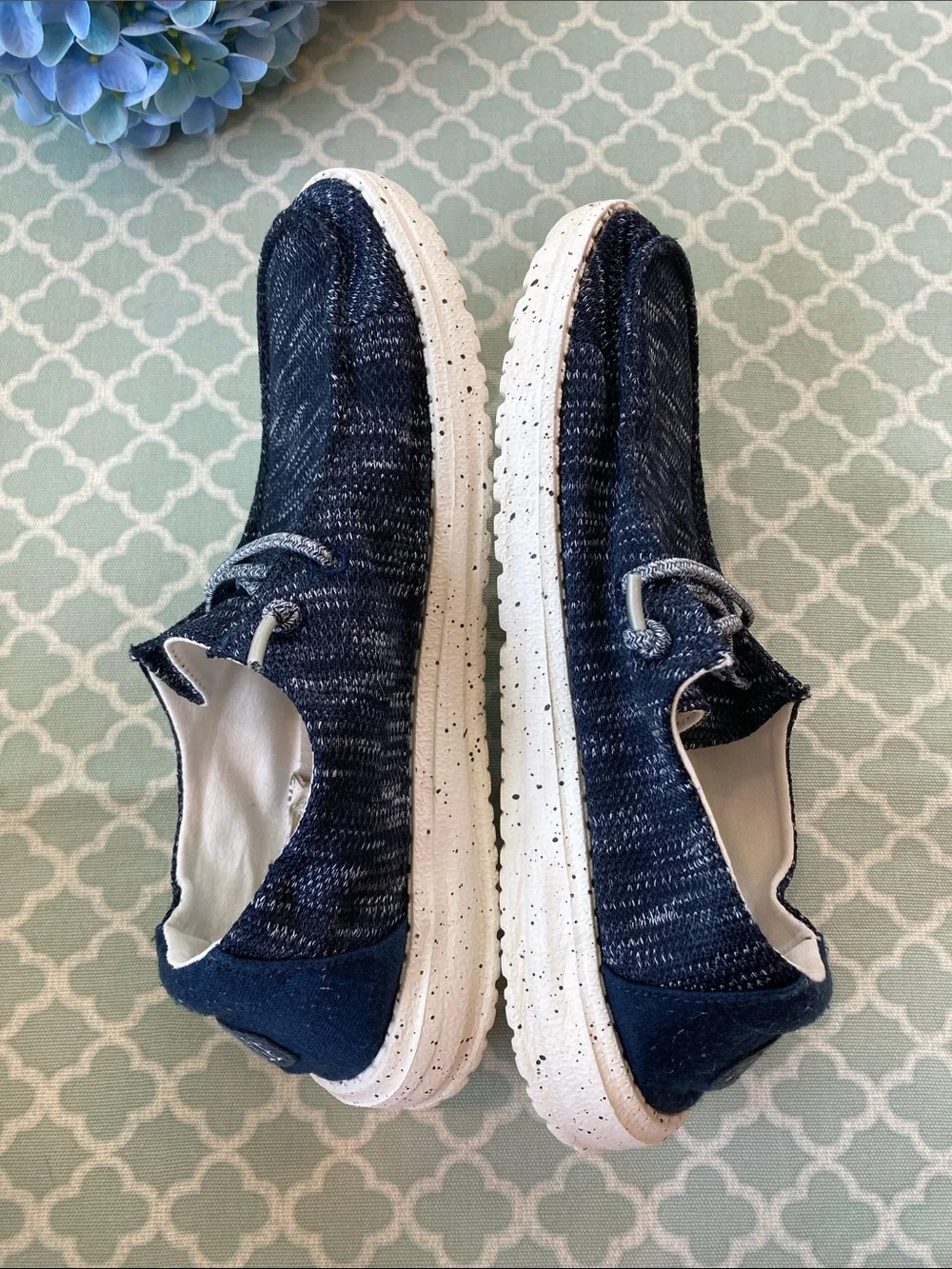 Hey Dude Wendy Sox Navy Slip On Shoes 7
